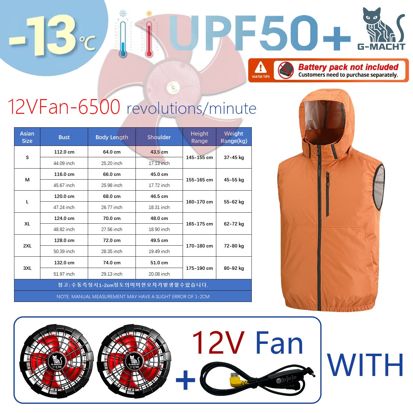 Outdoor Sport Jacket Brand - Letni sportowy wentylator 12V/5V, klimatyzacja, chłodzący,