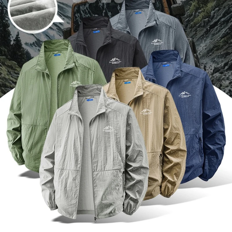 Outdoor Sport Jacket Brand - Kurtki męskie lekkie na lato, oddychające,